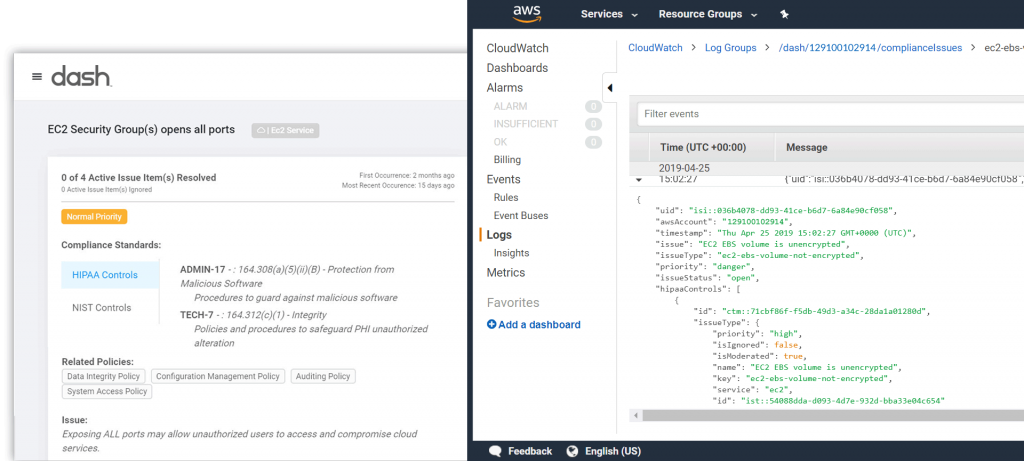 dash compliance logging