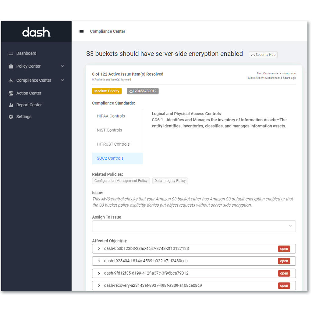 dash security hub security integration