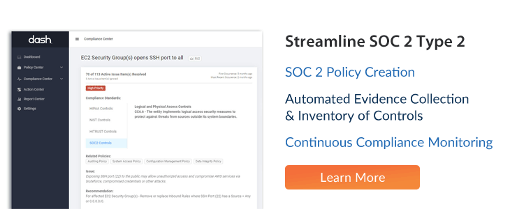 dash complyops soc 2 compliance