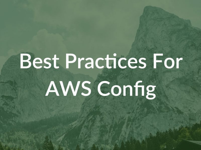 best practices for aws config