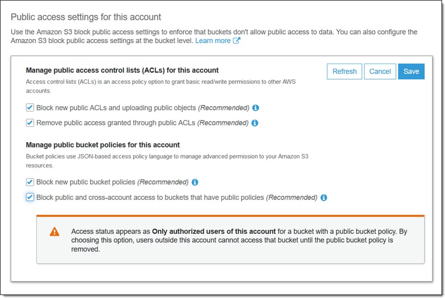 S3 block public access
