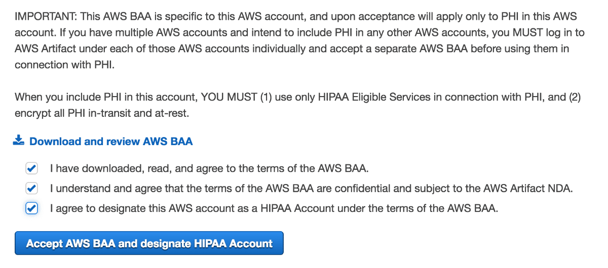 aws artifact aws baa