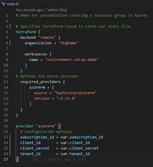 terraform file IaC